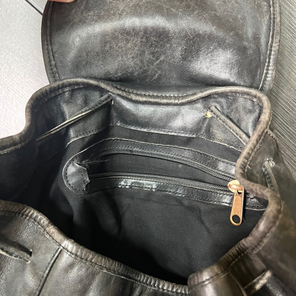 Coach VTG Black Leather Backpack Bucket Daypack USA Made 90s Rare PROJECT BAG - Picture 14 of 15